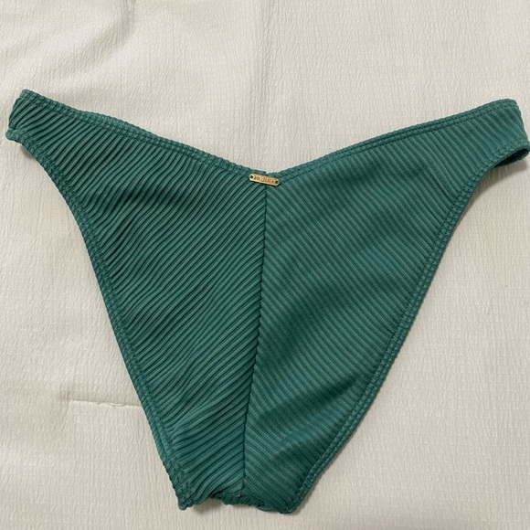 Women’s Hollister Two Piece Ribbed Bikini Set Teal Blue - Size XSmall - Picture 3 of 4